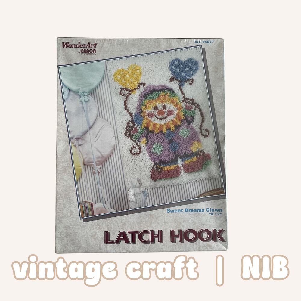 WONDERART latch hook kit sweet dreams clown rug craft sealed NIB 4277